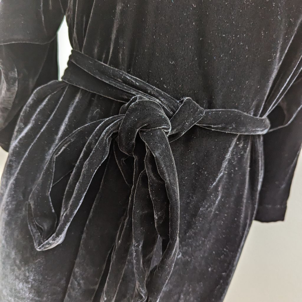 Heidi Merrick Long Sleeve Velour Dress Xs Black — image 7 of 8
